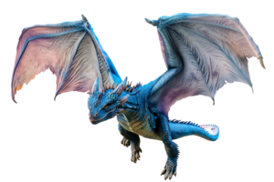 flying dragon from the front view, isolated against a transparent background png