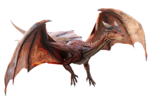 flying dragon from the front view, isolated against a transparent background png