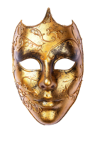 full face golden opera mask isolated against a transparent background png