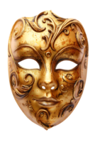 full face golden opera mask isolated against a transparent background png