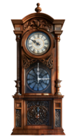 Grandfather vintage tower clock, isolated against a transparent background png
