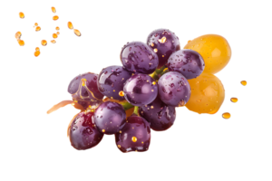 uvas com suco respingo, isolado contra uma transparente fundo png