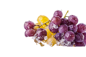 Grapes with juice splash, isolated against a transparent background png