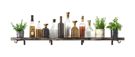 liquor shelf at the back bar, isolated against a transparent background png
