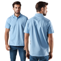 man modeling a shirt from both the front and back perspectives free mockup png