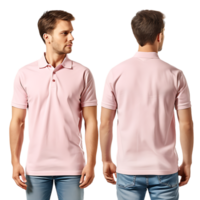 man modeling a shirt from both the front and back perspectives free mockup png