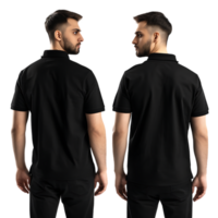 man modeling a shirt from both the front and back perspectives free mockup png