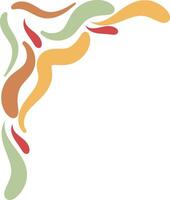 Vintage Groovy Corner Frame on White Background. vector