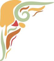 Vintage Groovy Corner Frame on White Background. vector