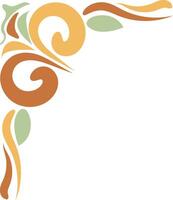 Vintage Groovy Corner Frame on White Background. vector