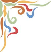 Vintage Groovy Corner Frame on White Background. vector