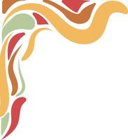 Vintage Groovy Corner Frame on White Background. vector