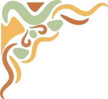 Vintage Groovy Corner Frame on White Background. vector