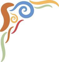 Vintage Groovy Corner Frame on White Background. vector