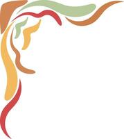 Vintage Groovy Corner Frame on White Background. vector
