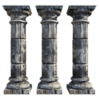 Old pillar set, isolated against a transparent background png