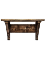 old-fashioned wooden shelf, set against a plain transparent background png