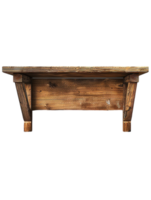 old-fashioned wooden shelf, set against a plain transparent background png