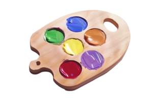 Painting palette isolated against a transparent background png