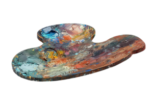 Painting palette isolated against a transparent background png
