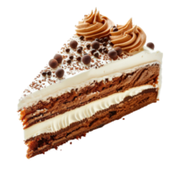 piece of cake with cream, isolated against a transparent background png