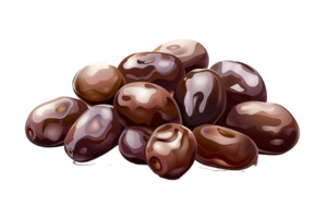 Pile of dates fruit, isolated against a transparent background png