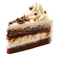 piece of cake with cream, isolated against a transparent background png