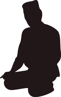 Muslim Prayer Silhouette. Isolated Illustration with Simple Design.