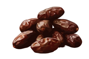 Pile of dates fruit, isolated against a transparent background png