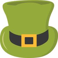 St. Patrick's Day Leprechaun Hat with Tree Leaves Clover Icon. Isolated on White Background vector
