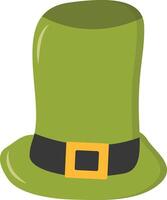 St. Patrick's Day Leprechaun Hat with Tree Leaves Clover Icon. Isolated on White Background vector