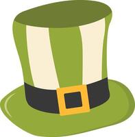 St. Patrick's Day Leprechaun Hat with Tree Leaves Clover Icon. Isolated on White Background vector