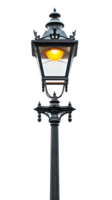 Vintage lamp post isolated against transparent backdrop in a vertical orientation png