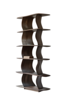 Vertical bookshelf alone against transparent backdrop png