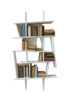 Vertical bookshelf alone against transparent backdrop png