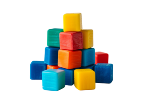 stack of colorful toy blocks, set against a transparent background png