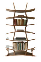 Vertical bookshelf alone against transparent backdrop png