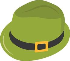 St. Patrick's Day Leprechaun Hat with Tree Leaves Clover Icon. Isolated on White Background vector