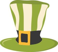 St. Patrick's Day Leprechaun Hat with Tree Leaves Clover Icon. Isolated on White Background vector