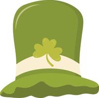 St. Patrick's Day Leprechaun Hat with Tree Leaves Clover Icon. Isolated on White Background vector