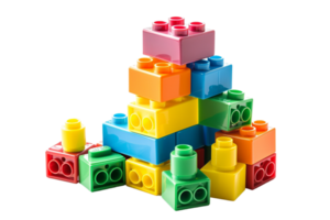 stack of colorful toy blocks, set against a transparent background png
