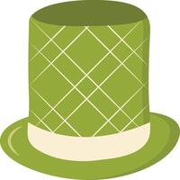 St. Patrick's Day Leprechaun Hat with Tree Leaves Clover Icon. Isolated on White Background vector