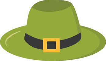 St. Patrick's Day Leprechaun Hat with Tree Leaves Clover Icon. Isolated on White Background vector