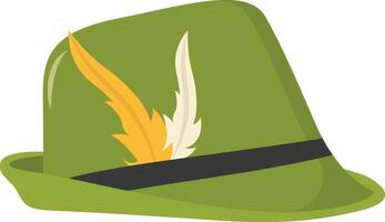 St. Patrick's Day Leprechaun Hat with Tree Leaves Clover Icon. Isolated on White Background vector
