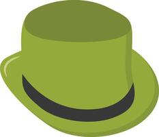 St. Patrick's Day Leprechaun Hat with Tree Leaves Clover Icon. Isolated on White Background vector