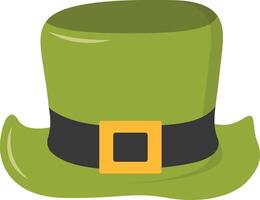 St. Patrick's Day Leprechaun Hat with Tree Leaves Clover Icon. Isolated on White Background vector