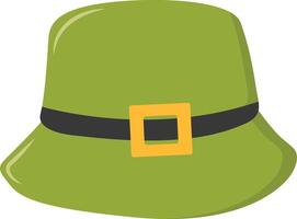 St. Patrick's Day Leprechaun Hat with Tree Leaves Clover Icon. Isolated on White Background vector