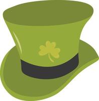 St. Patrick's Day Leprechaun Hat with Tree Leaves Clover Icon. Isolated on White Background vector