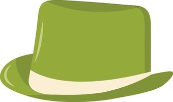 St. Patrick's Day Leprechaun Hat with Tree Leaves Clover Icon. Isolated on White Background vector