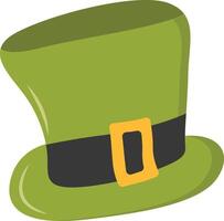 St. Patrick's Day Leprechaun Hat with Tree Leaves Clover Icon. Isolated on White Background vector